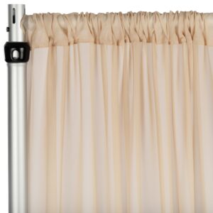 Chiffon Curtain Drape 14ft H x 118" W Panel - Champagne
