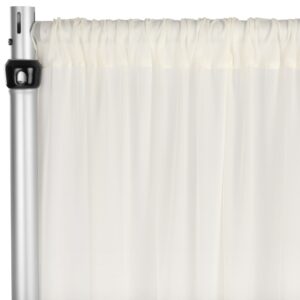 Chiffon Curtain Drape 12ft H x 118" W Panel - Ivory