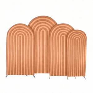 Ripple Spandex Covers for Trio Arch 4 pc - Mocha Brown